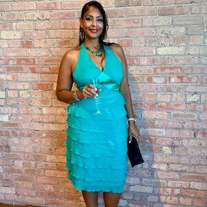 Halter silk dress
